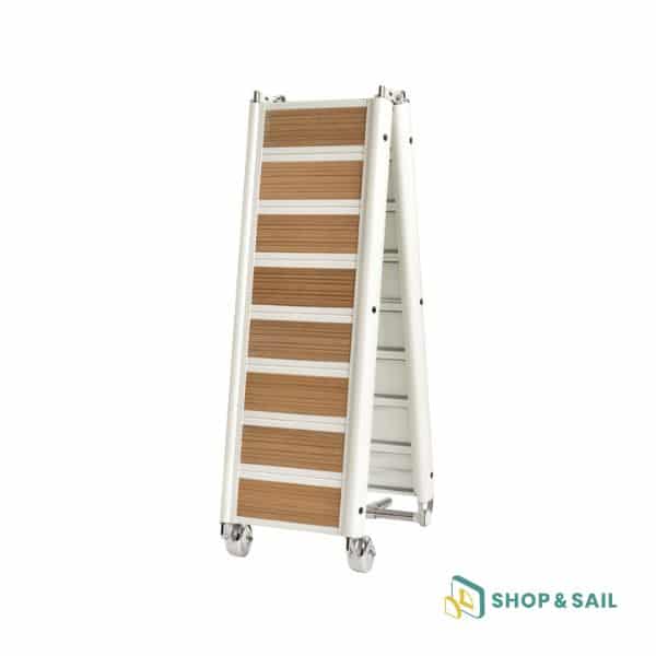 Passerelle pliable verni blanc et bois