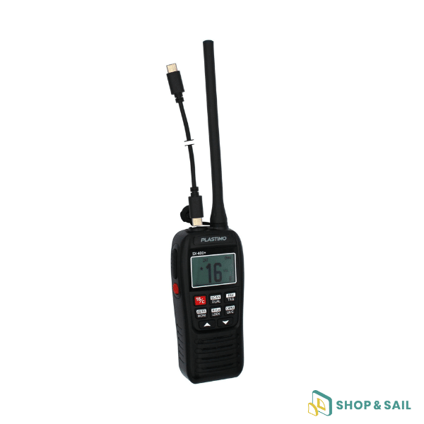 VHF Portable SX-400+ étanche et flottante Plastimo VHF portable Plastimo, rechargeable en USB-C
