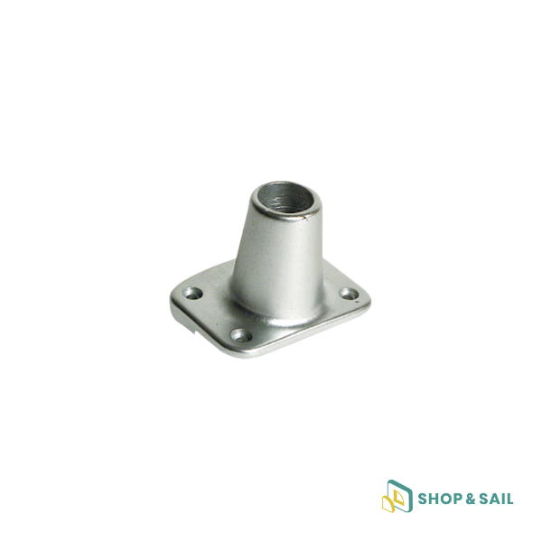 Platine de fargue inclinée 7° en aluminium anodisé Osculati pour chandelier Ø25 mm sur bateau, voilier ou catamaran